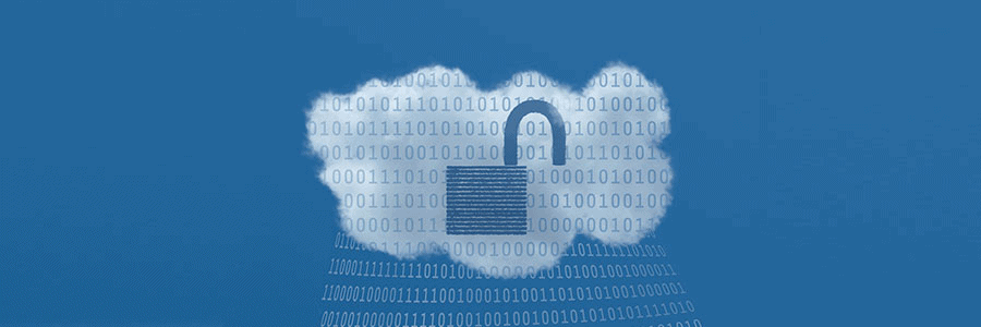 A cloud with code and a lock on it signifying protected data fro superior IT services in Calgary.